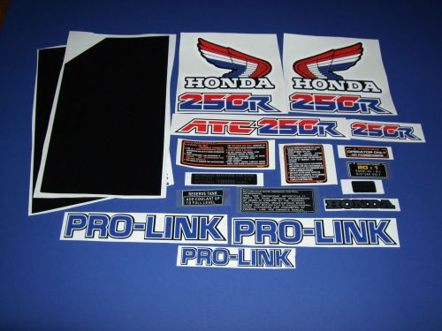 White plastic 1986 honda atc 250r 18pc decal sticker emblem 85 most complete set