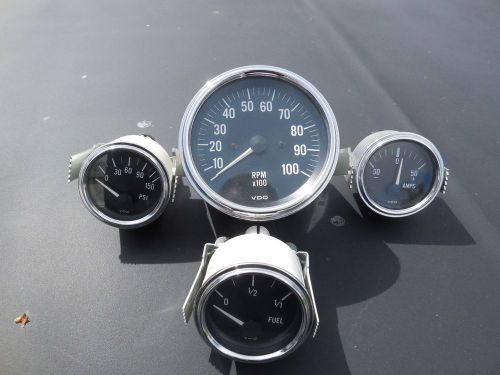 Vdo gauge package tachometer ammeter fuel and oil pressure