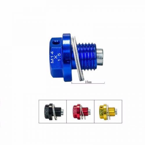 2pcs m14*1.5 magnetic oil drain plug &amp; sump nut gold,blue,red,black for hond