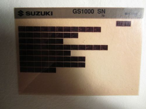 1979 suzuki motorcycle gs1000 sn microfiche parts catalog gs 1000