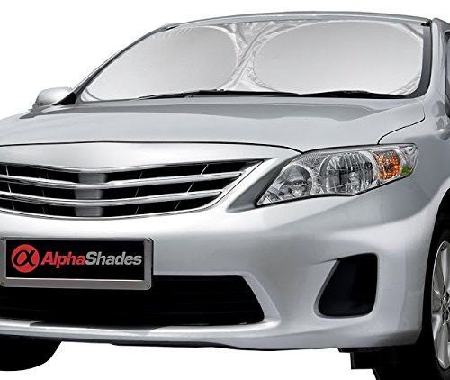 Car windshield sunshade - 2 extra window side shades - made from nylon polyester