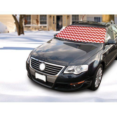 Winter windshield cover  color red and white with geometric pattern new