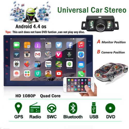 Quad core 2din android 4.4 car dvd player gps navi auto stereo radio wifi 3g+cam