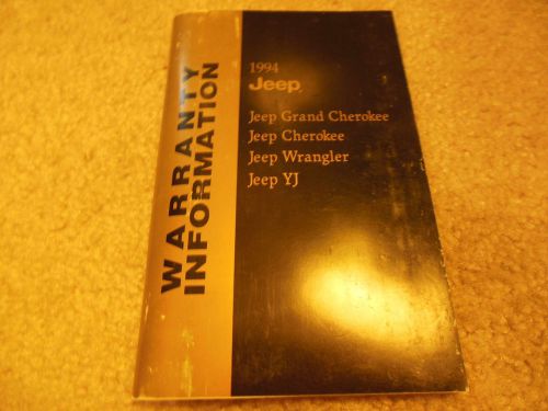 1994 jeep owners manual wrangler yj grand cherokee - books w/ plastic case