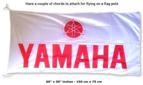 Big new yamaha logo white red  flag banner 30x60 inches yfz yzf fjr xt250 tt