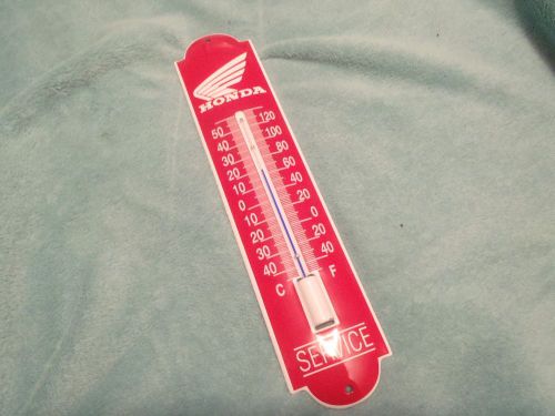 Honda racing red porcelain service thermometer man cave shop garage gauge