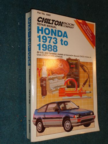 1973-1988 honda / accord / civic / cvcc / crx / prelude shop manual / book 74 75