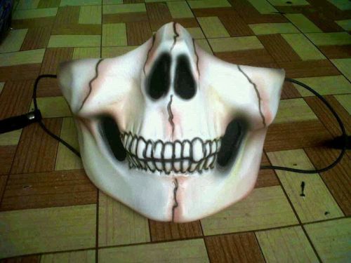 White 3d skull motorcycle mask