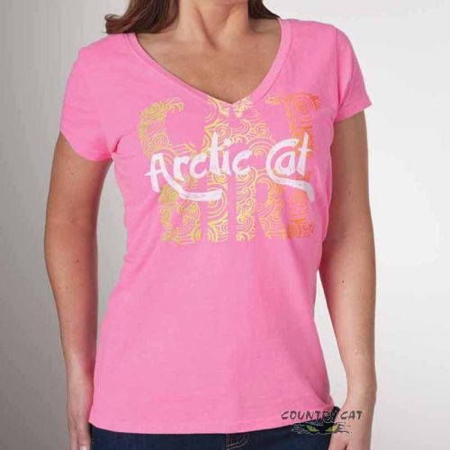 Arctic cat junior&#039;s catgirl v-neck t-shirt - pink 5253-57_