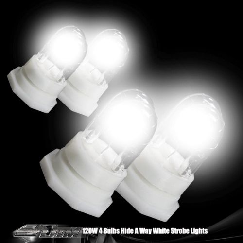 White 4 bulb 120 watt hid hide a way emergency warning strobe light set