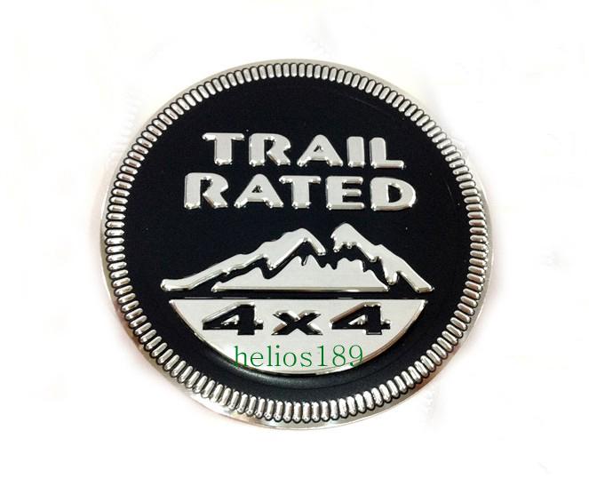 New trail rated 4x4 aluminium logo emblem badge decal sticker jeep black hr80