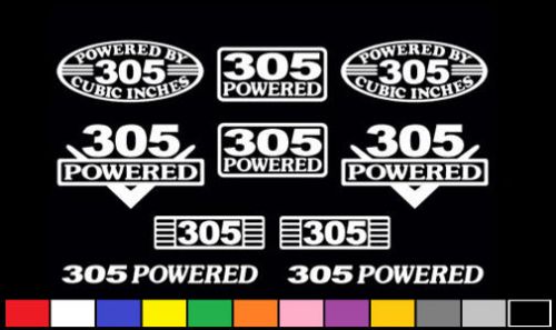 10 decal set 305 ci v8 powered engine stickers emblems sbc vinyl badge decals