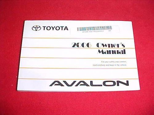 2006 original toyota avalon owners manual service guide book 06 glovebox factory