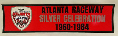 Vintage new atlanta international raceway silver 25th anniversary sticker decal