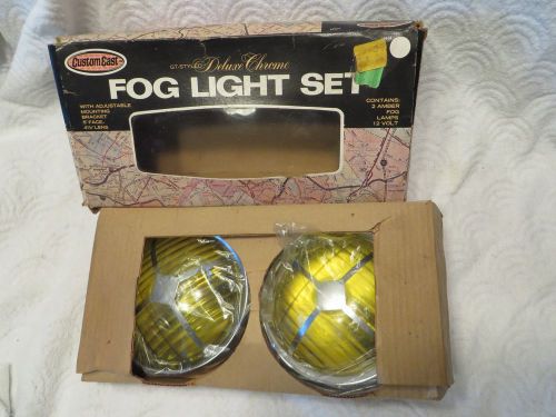 Vintage new custom east amber fog light set gt-styled chrome