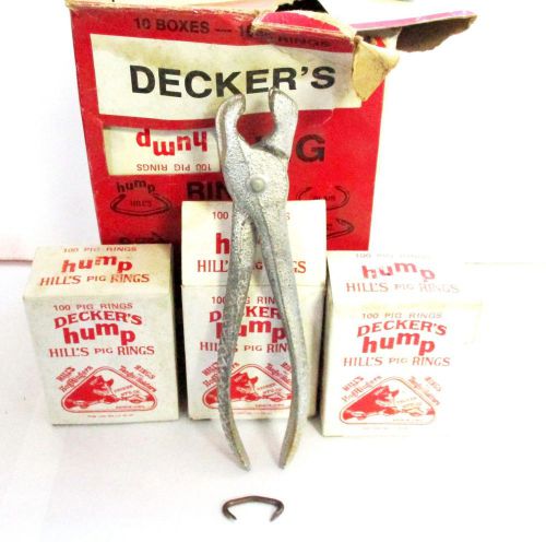Hog ring pliers &amp; 900 hog pig rings seat covers upholstery fences netting tags