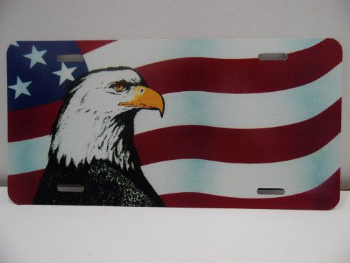 Custom license plate american flag eagle independence patriotic auto tag metal