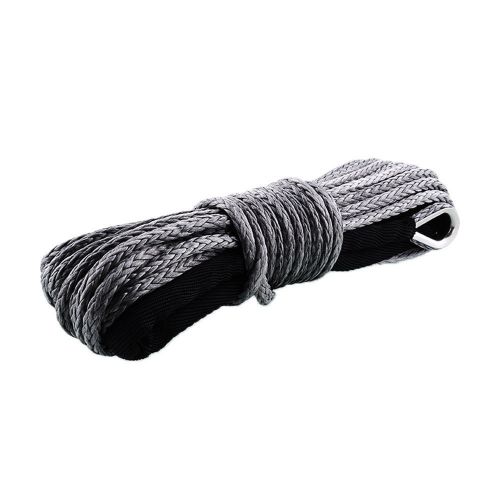 1/4&#034; x 50&#039; gray synthetic dyneema sk75 utv winch line cable safe rope replace