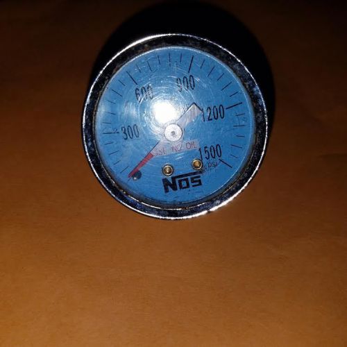 Used nos nitrous pressure gauge, 0-1500 psi, w/blue face