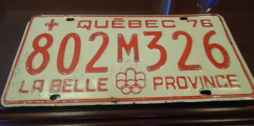 1976 quebec olympic license plate