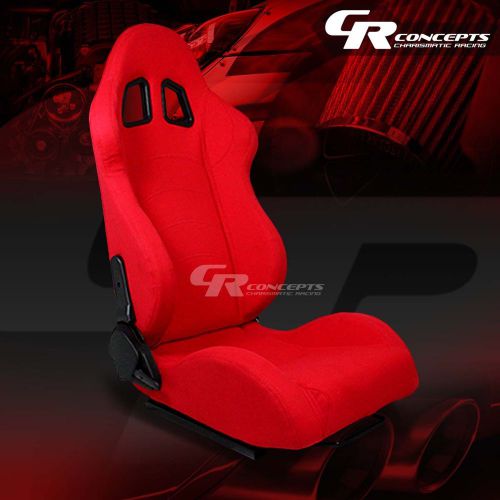 2 x red type-f1 reclinable sports racing seats+mounting sliders passenger side