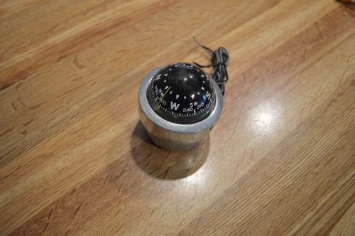 Vintage chrome airguide compass with light
