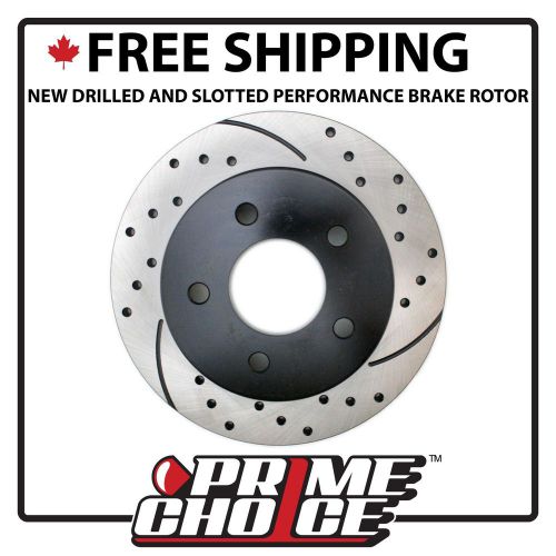New rear passengers side performance drilled and slotted brake rotor pr64019r
