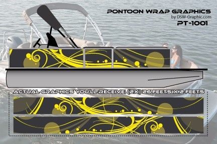 **new and unique** diy wrapping pontoon wrap graphics decal stickers pt-1001