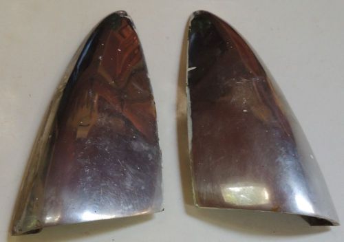 Vintage pair chris craft cast bronze chrome cowl scoops vent covers wooden boat