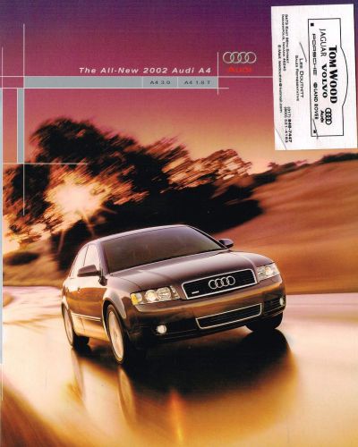 2002 audi a4 brochure / catalog with color chart: a-4,1.8t,3.0