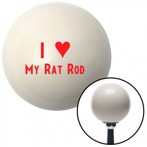 Red i &lt;3 my rat rod ivory shift knob with 16mm x 1.5 insert big dog bbc jdm