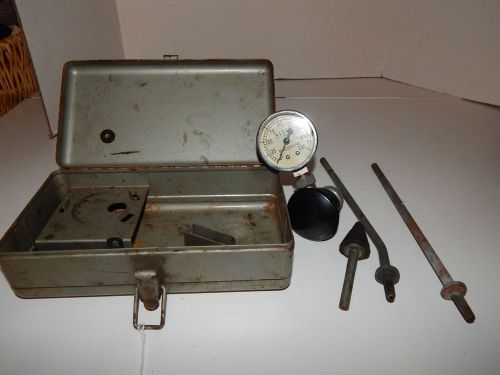 Antique vintage allen electric &amp; equipment compression tester in metal box