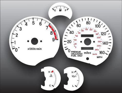 1991-1993 mitsubishi 3000gt 160 mph non-turbo dash cluster white face gauges