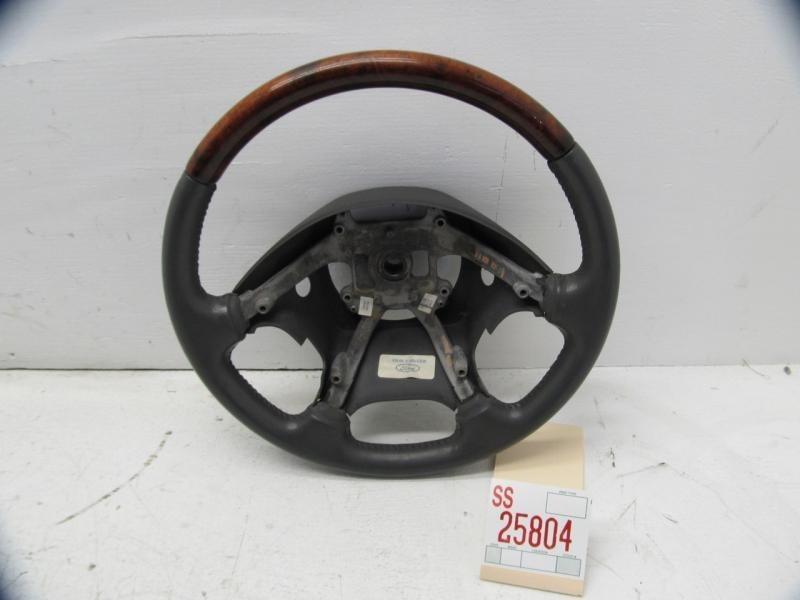 00 01 lincoln ls left driver front steering wheel leather wooden 4 spoke