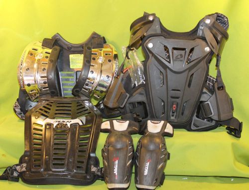 Motorcycle motocross racing 2 chest back protectors elbow protectors youth size