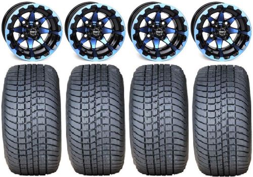 Sti hd6 blue/black golf wheels 12&#034; pro rider 215x50-12 tires yamaha