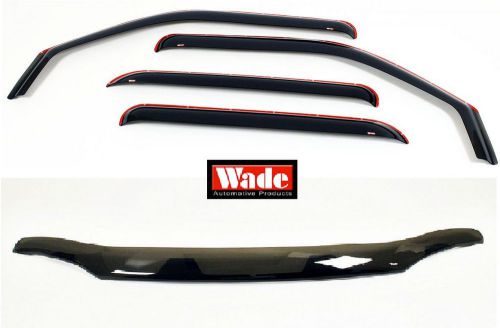 Bug shield &amp; in-channel vent visors combo 2014 - 2016 gmc sierra 1500 crew cab