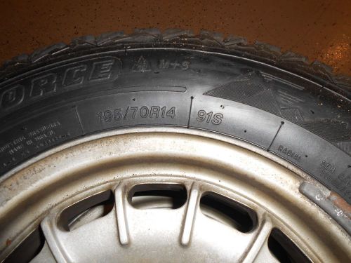 (4) mercedes benz w123 w126 w107 w108 aluminum alloy wheels 14&#034; with snow tires