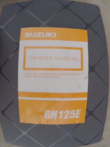 Suzuki owner&#039;s manual -1993 gn125 gn125e  - 99011-05327-03a