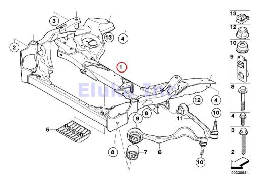 Bmw genuine frnt axle support wishbone / tension strut subframe front e82 e84 e