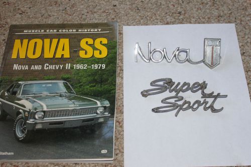 1966 1967 chevy ii nova ss super sport emblems, book and advertisement
