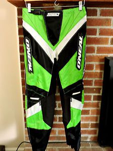 Nwt o&#039;neal element youth motocross pants. youth size 30 green / black / white