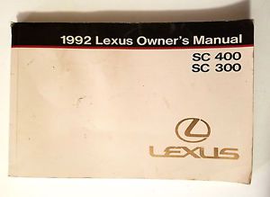 Original vintage 1992 lexus sc300 sc400 owners manual@@@