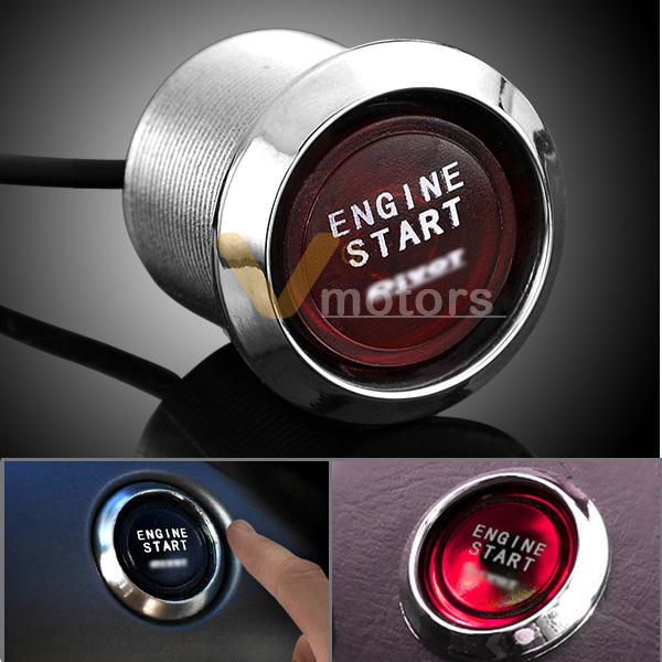 12v red led background light illuminate car engine push start button switch kit