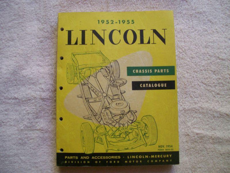 1952-1955 lincoln chassis parts catalogue manual