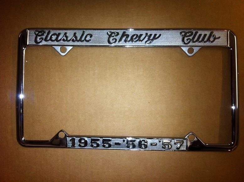 Classic chevy club license plate frame vintage and rare re chromed show quality