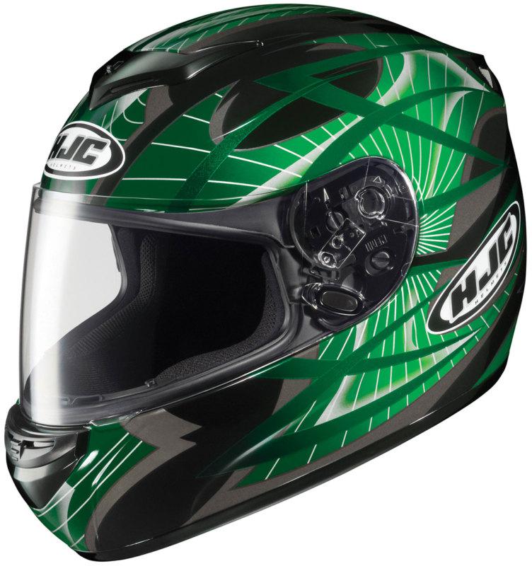 Hjc cs-r2 storm green full-face motorcycle helmet size large