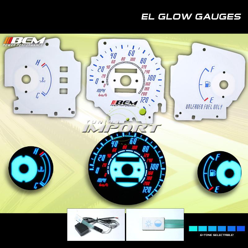 92 93 94 95 civic dx mt el reverse glow gauge wire harness switch color adjust