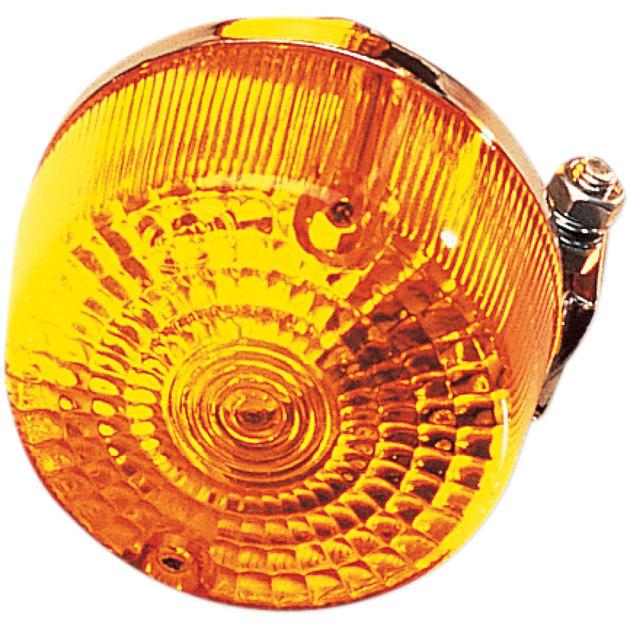 K&s dot turn signal assembly d/f front chrome amber fits honda cg125c 1969-1973