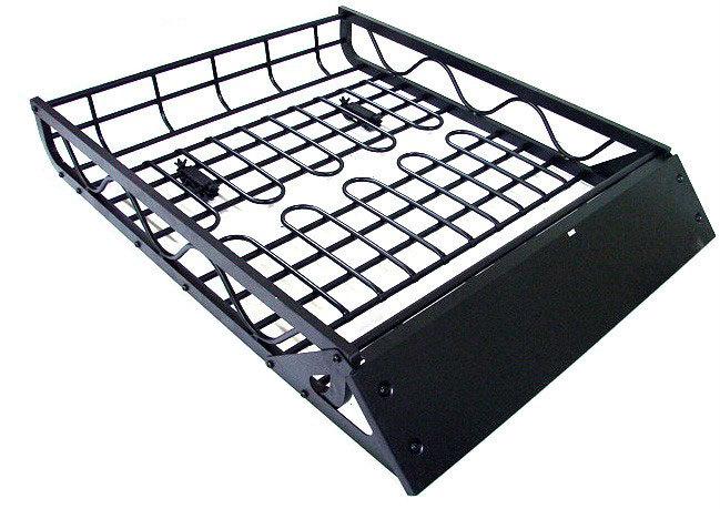 Black aluminum universal roof basket cargo carrier rack car suv top luggage new!